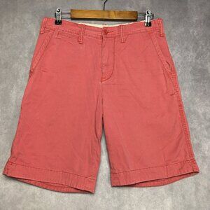 Polo RL Mens Pink Chino Shorts size 30 Relaxed Fit Flat‎ Front Cotton Khaki
